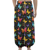 Colorful Watercolor Butterfly Print Lantern Pants