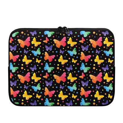 Colorful Watercolor Butterfly Print Laptop Sleeve