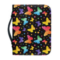 Colorful Watercolor Butterfly Print Leather Bible Cover
