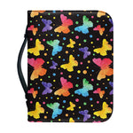 Colorful Watercolor Butterfly Print Leather Bible Cover