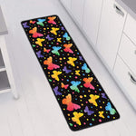 Colorful Watercolor Butterfly Print Long Kitchen Mat