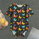 Colorful Watercolor Butterfly Print Men's Bodysuit