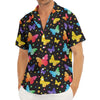 Colorful Watercolor Butterfly Print Men's Deep V-Neck Shirt