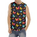Colorful Watercolor Butterfly Print Men's Fitness Tank Top
