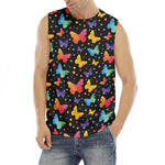 Colorful Watercolor Butterfly Print Men's Fitness Tank Top