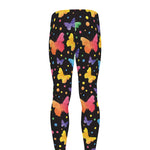 Colorful Watercolor Butterfly Print Men's leggings
