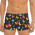 Colorful Watercolor Butterfly Print Men's Short Boxer Briefs