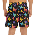 Colorful Watercolor Butterfly Print Men's Split Running Shorts