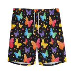 Colorful Watercolor Butterfly Print Men's Sports Shorts