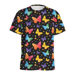 Colorful Watercolor Butterfly Print Men's Sports T-Shirt