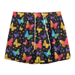 Colorful Watercolor Butterfly Print Mesh Shorts