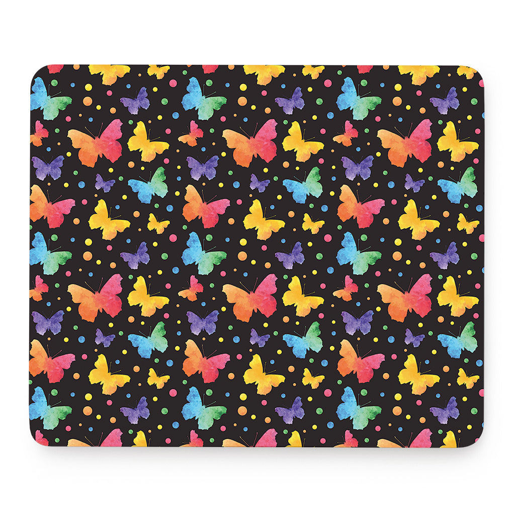 Colorful Watercolor Butterfly Print Mouse Pad