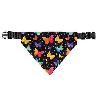 Colorful Watercolor Butterfly Print Over The Collar Dog Bandana
