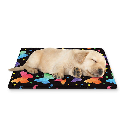 Colorful Watercolor Butterfly Print Pet Cooling Mat Cover