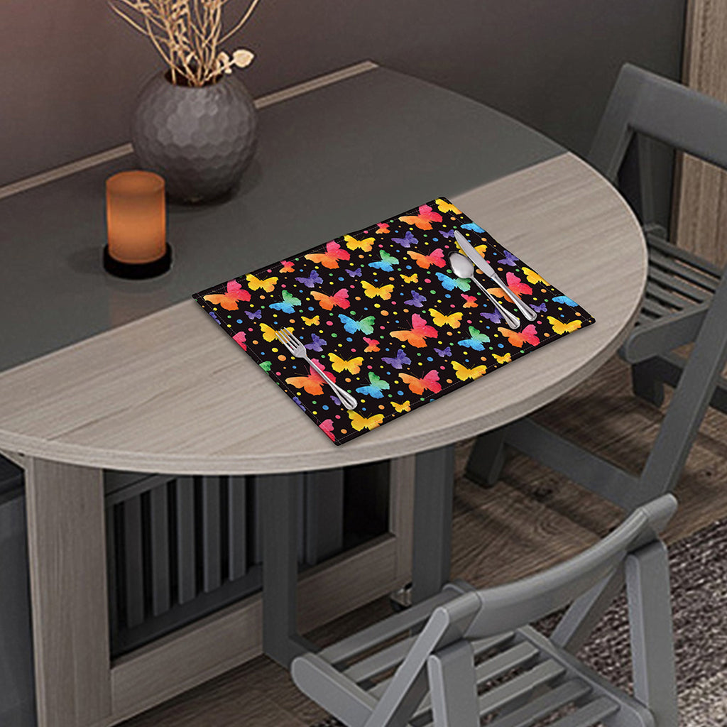 Colorful Watercolor Butterfly Print Placemat