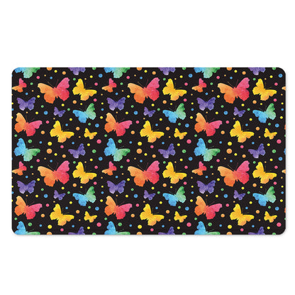 Colorful Watercolor Butterfly Print Polyester Doormat