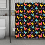 Colorful Watercolor Butterfly Print Polyester Shower Curtain