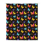 Colorful Watercolor Butterfly Print Polyester Shower Curtain