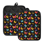 Colorful Watercolor Butterfly Print Pot Holders With Pocket