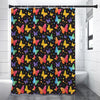 Colorful Watercolor Butterfly Print Premium Shower Curtain