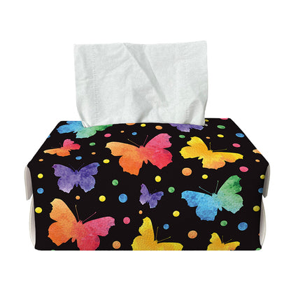 Colorful Watercolor Butterfly Print Rectangle Tissue Box Cover