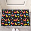 Colorful Watercolor Butterfly Print Rubber Doormat