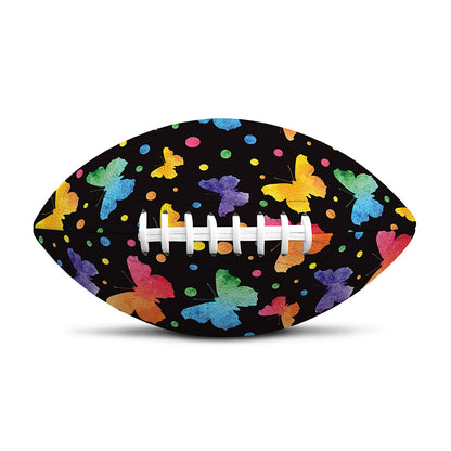 Colorful Watercolor Butterfly Print Rugby Ball