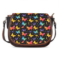 Colorful Watercolor Butterfly Print Saddle Bag