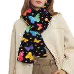 Colorful Watercolor Butterfly Print Scarf
