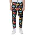 Colorful Watercolor Butterfly Print Joggers