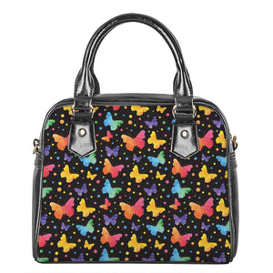 Colorful Watercolor Butterfly Print Shoulder Handbag