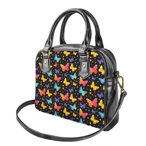 Colorful Watercolor Butterfly Print Shoulder Handbag