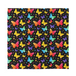 Colorful Watercolor Butterfly Print Silk Bandana