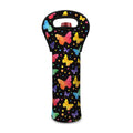 Colorful Watercolor Butterfly Print Single Neoprene Wine Tote