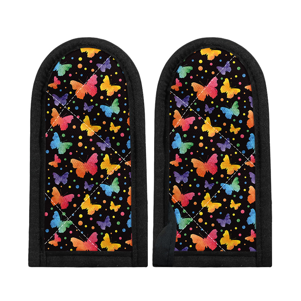Colorful Watercolor Butterfly Print Skillet Handle Cover