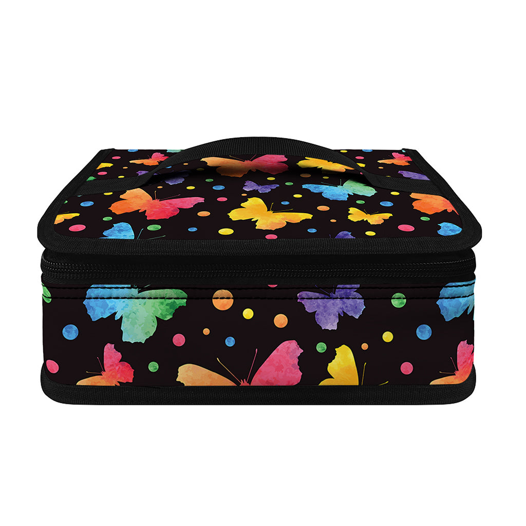 Colorful Watercolor Butterfly Print Small Lunch Bag