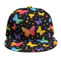 Colorful Watercolor Butterfly Print Snapback Cap