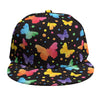 Colorful Watercolor Butterfly Print Snapback Cap