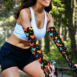 Colorful Watercolor Butterfly Print Sun Protection Arm Sleeves