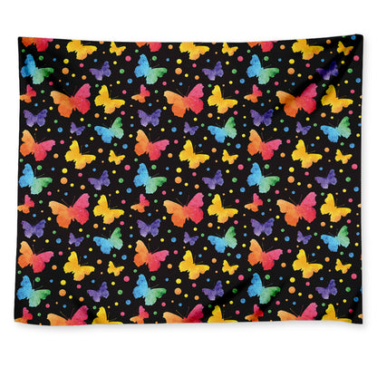 Colorful Watercolor Butterfly Print Tapestry