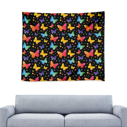 Colorful Watercolor Butterfly Print Tapestry