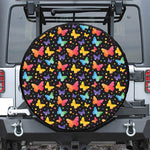 Colorful Watercolor Butterfly Print Tire Cover