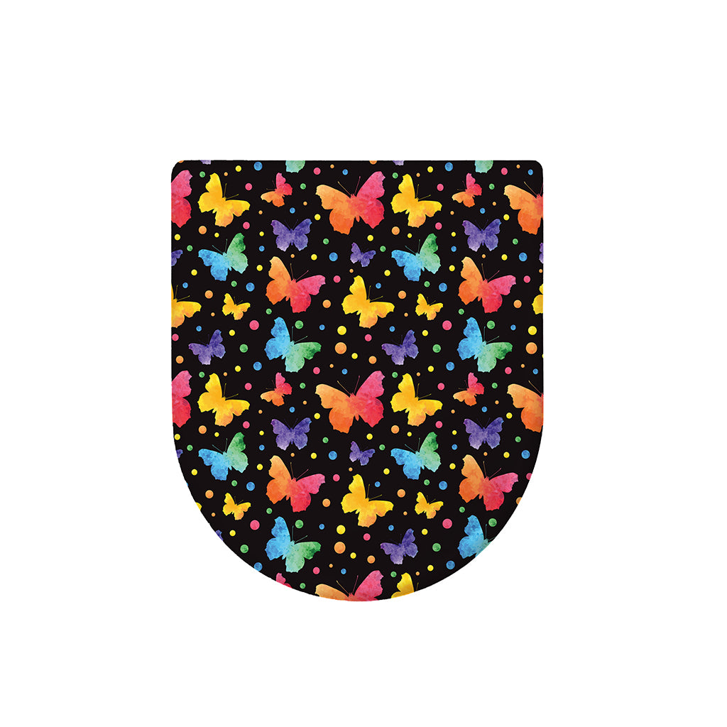 Colorful Watercolor Butterfly Print Toilet Lid Cover