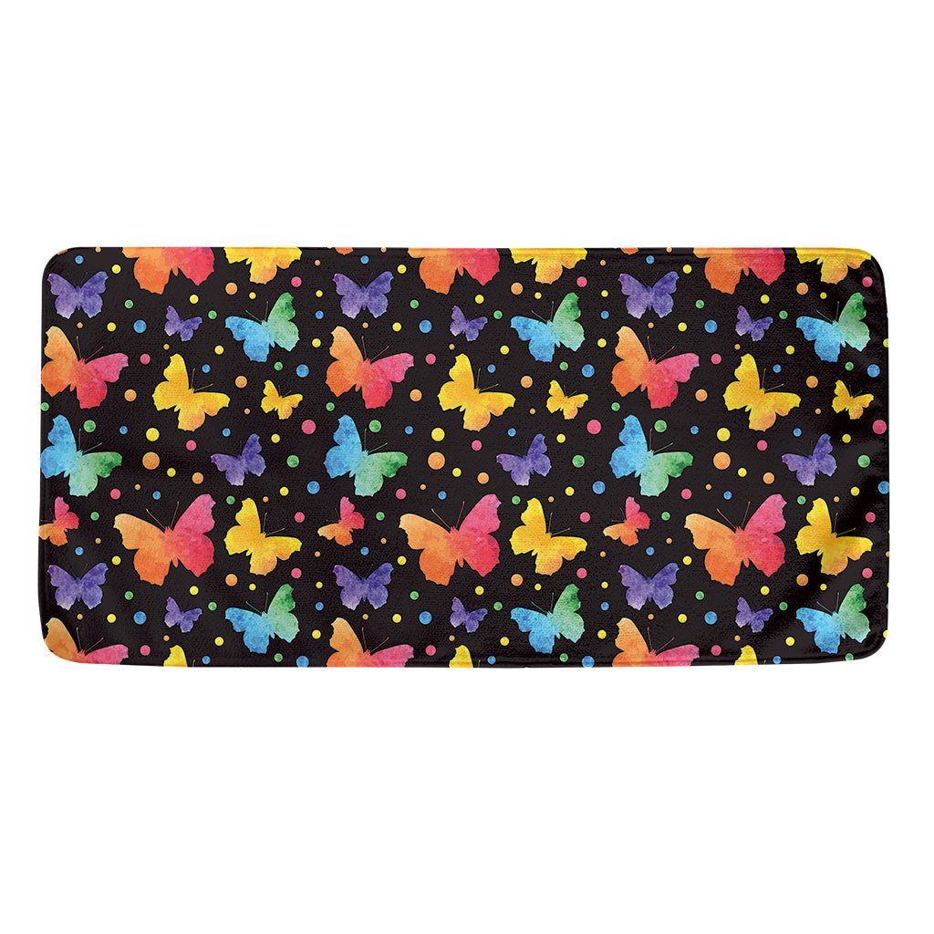Colorful Watercolor Butterfly Print Towel
