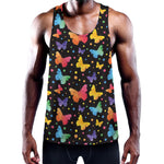 Colorful Watercolor Butterfly Print Training Tank Top