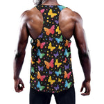 Colorful Watercolor Butterfly Print Training Tank Top