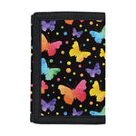 Colorful Watercolor Butterfly Print Trifold Wallet
