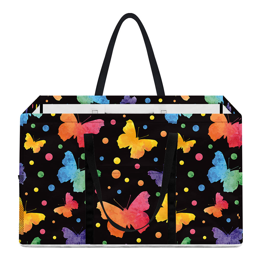 Colorful Watercolor Butterfly Print Utility Tote Bag