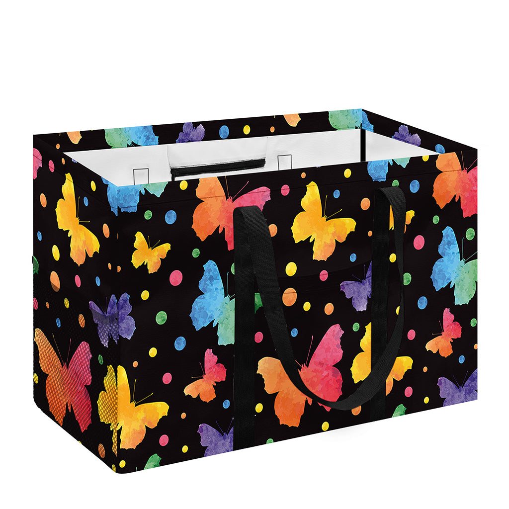 Colorful Watercolor Butterfly Print Utility Tote Bag