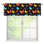Colorful Watercolor Butterfly Print Window Valance